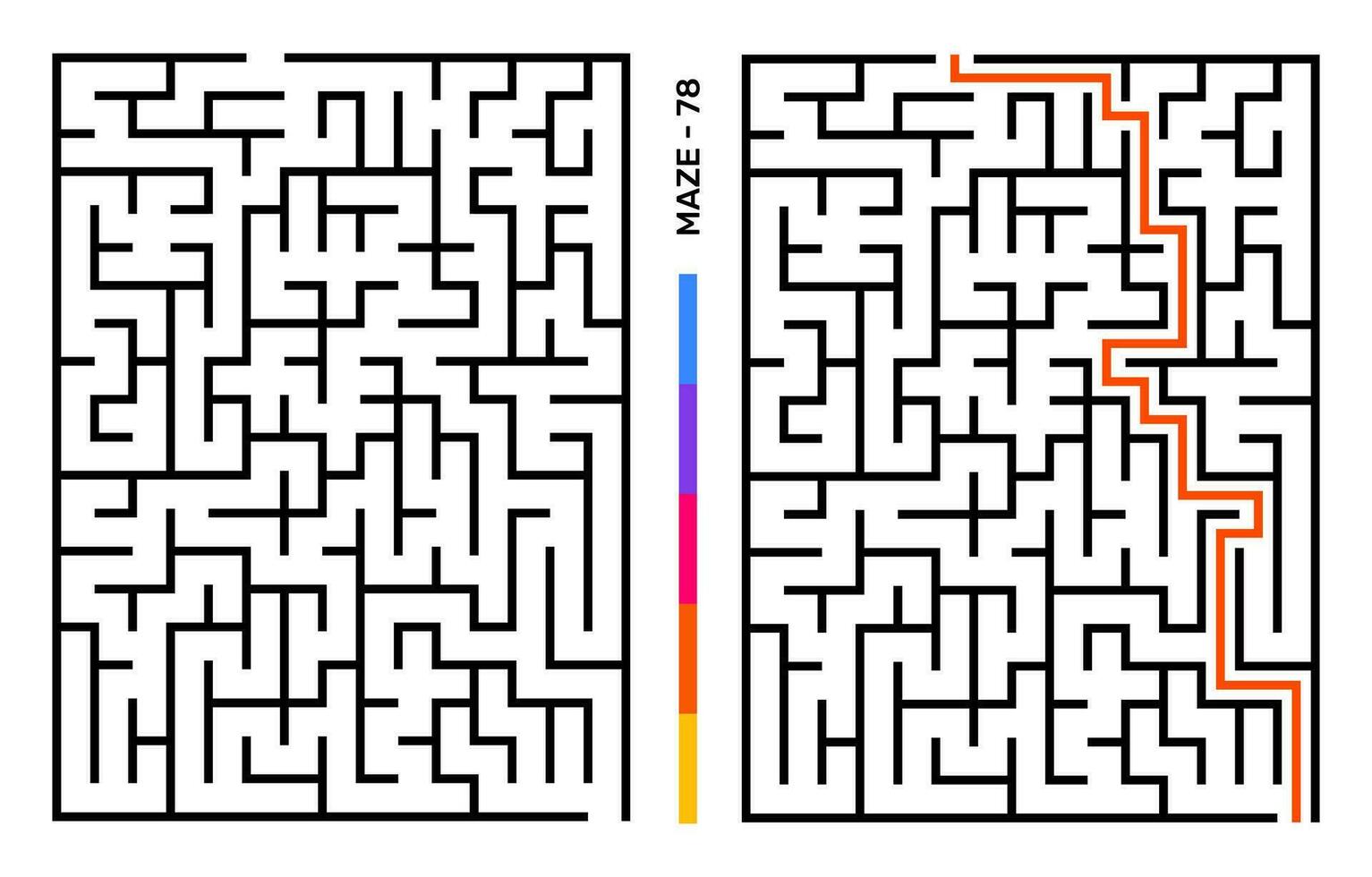 Abstract Maze Puzzle Labyrinth With Entry And Exit. Maze For Activity Book. Problem-Solving Puzzles Games For Workbook. Vector illustration - EPS 10