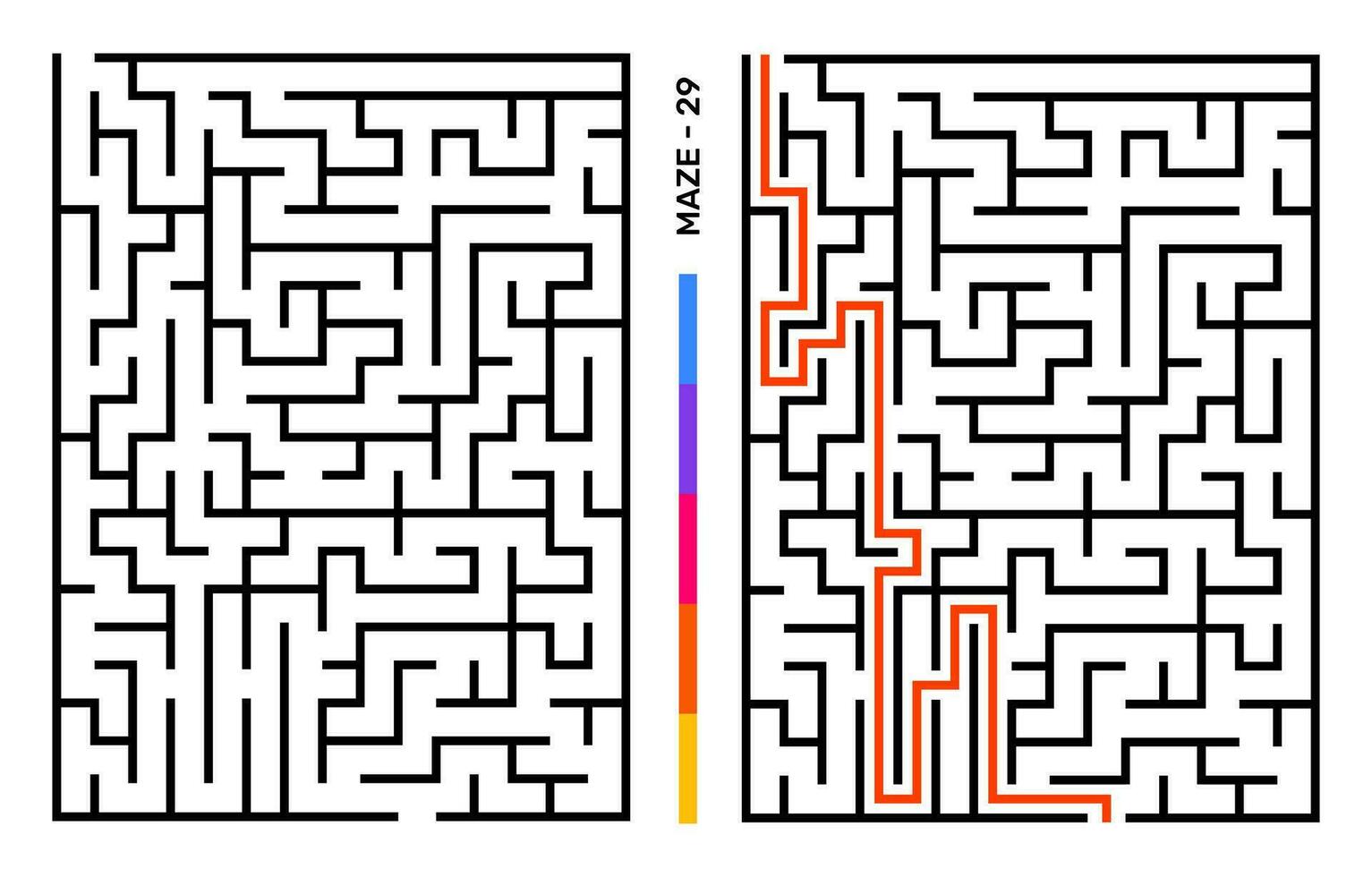 Abstract Maze Puzzle Labyrinth With Entry And Exit. Maze For Activity Book. Problem-Solving Puzzles Games For Workbook. Vector illustration - EPS 10