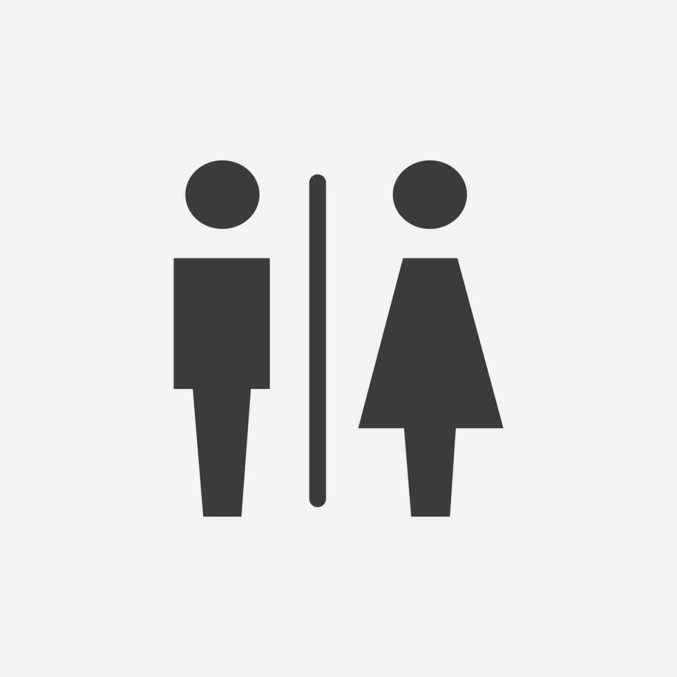 inodoro, vector de icono de puerta wc. wc de mujeres y hombres, inodoro, símbolo de baño