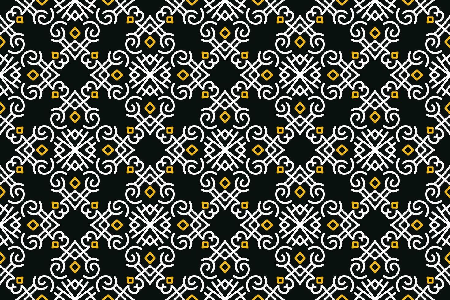 oriental modelo. negro, blanco y amarillo color con Arábica ornamento. patrón, antecedentes y fondo de pantalla para tu diseño. textil ornamento. vector ilustración.