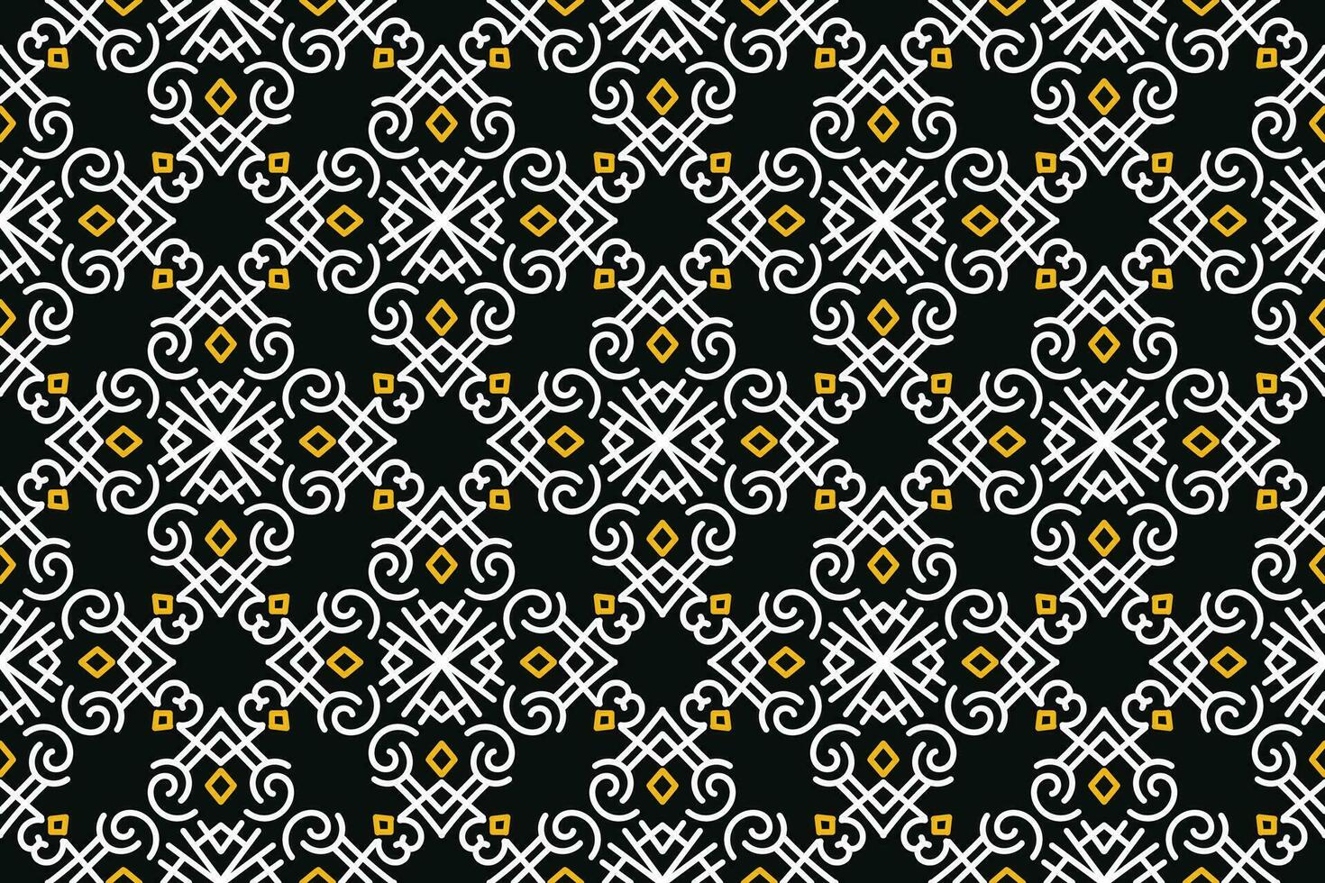 oriental pattern. Black, White and Yellow color with Arabic ornament. Pattern, background and wallpaper for your design. Textile ornament. Vector illustration.