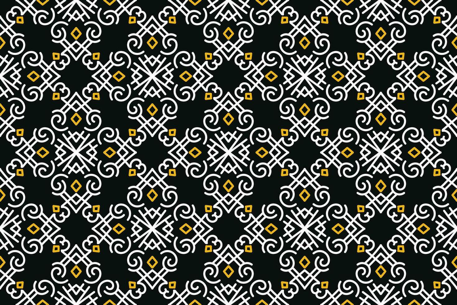 oriental pattern. Black, White and Yellow color with Arabic ornament. Pattern, background and wallpaper for your design. Textile ornament. Vector illustration.