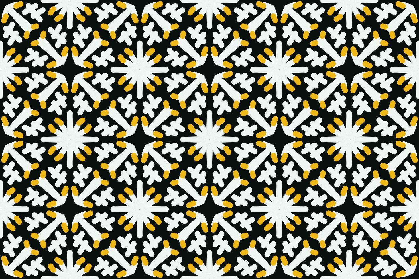 oriental pattern. Black, White and Yellow color with Arabic ornament. Pattern, background and wallpaper for your design. Textile ornament. Vector illustration.