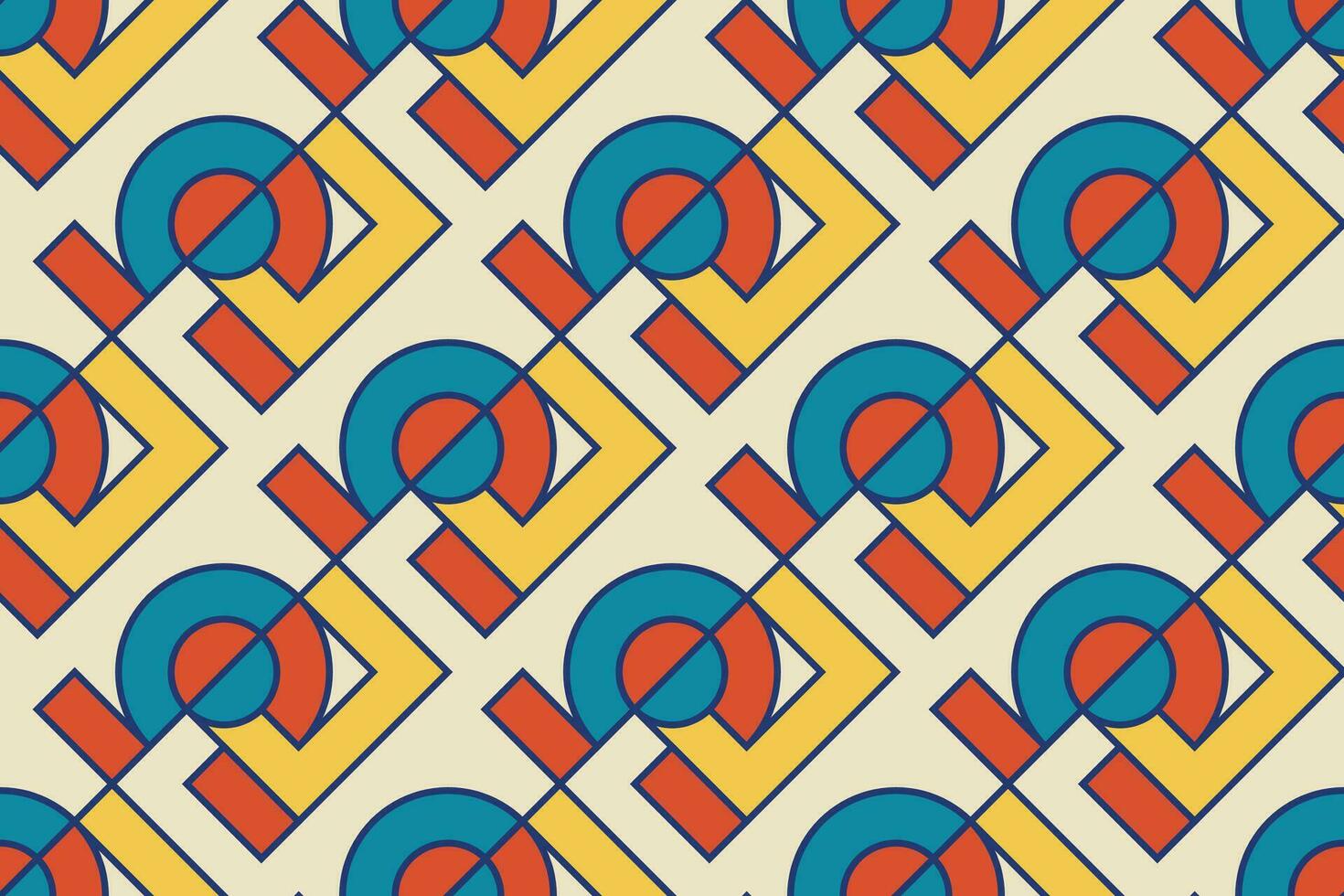 Abstractgeometric pattern background, vector circle, triangle and square lines color art design. Colorful pattern background