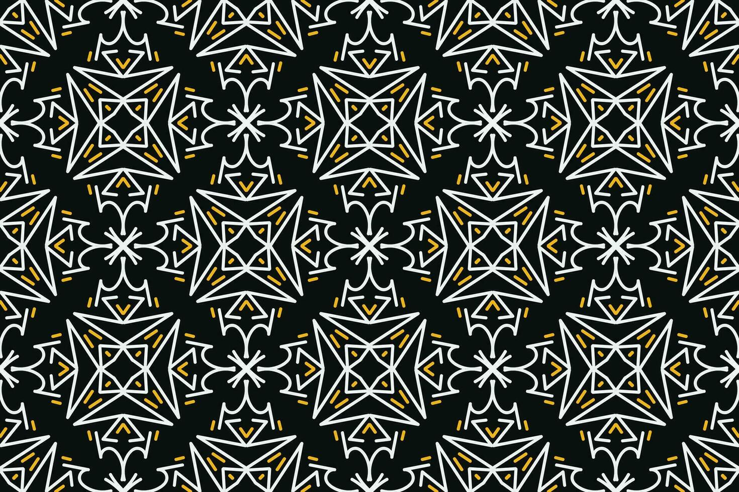 oriental pattern. Black, White and Yellow color with Arabic ornament. Pattern, background and wallpaper for your design. Textile ornament. Vector illustration.