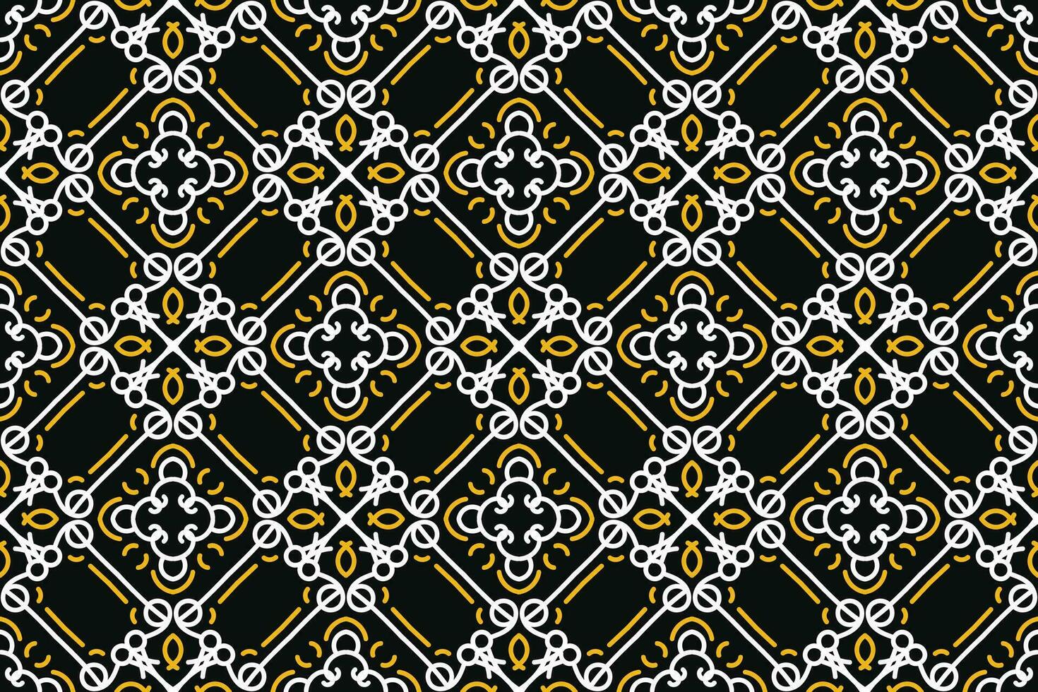 oriental pattern. Black, White and Yellow color with Arabic ornament. Pattern, background and wallpaper for your design. Textile ornament. Vector illustration.