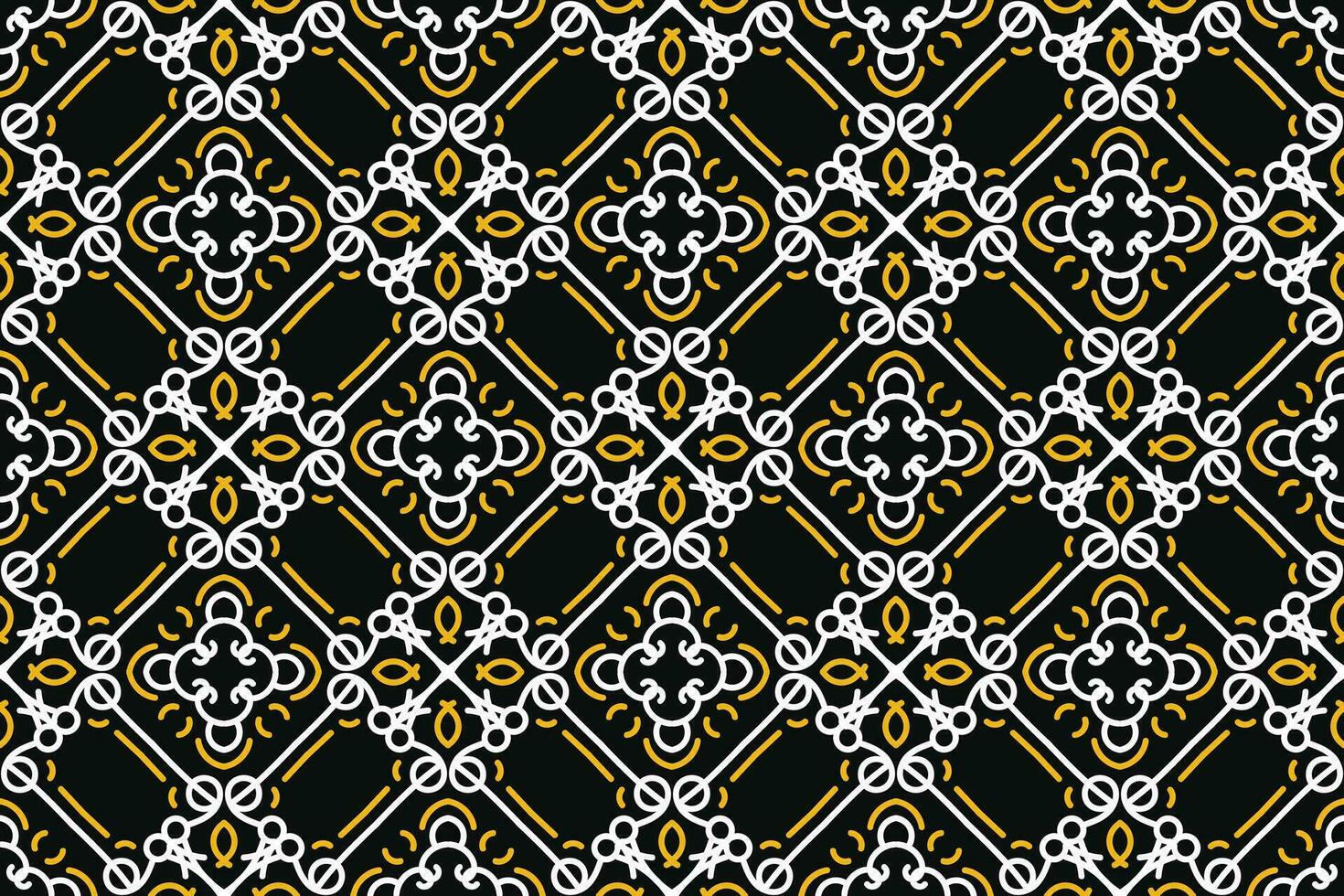 oriental pattern. Black, White and Yellow color with Arabic ornament. Pattern, background and wallpaper for your design. Textile ornament. Vector illustration.