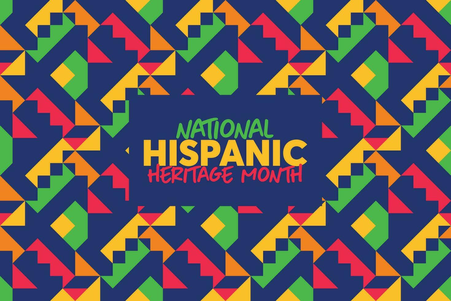 Hispanic heritage month. Vector web banner, poster, card for social media and networks. Greeting with national Hispanic heritage month text, Papel Picado pattern, perforated paper on black background