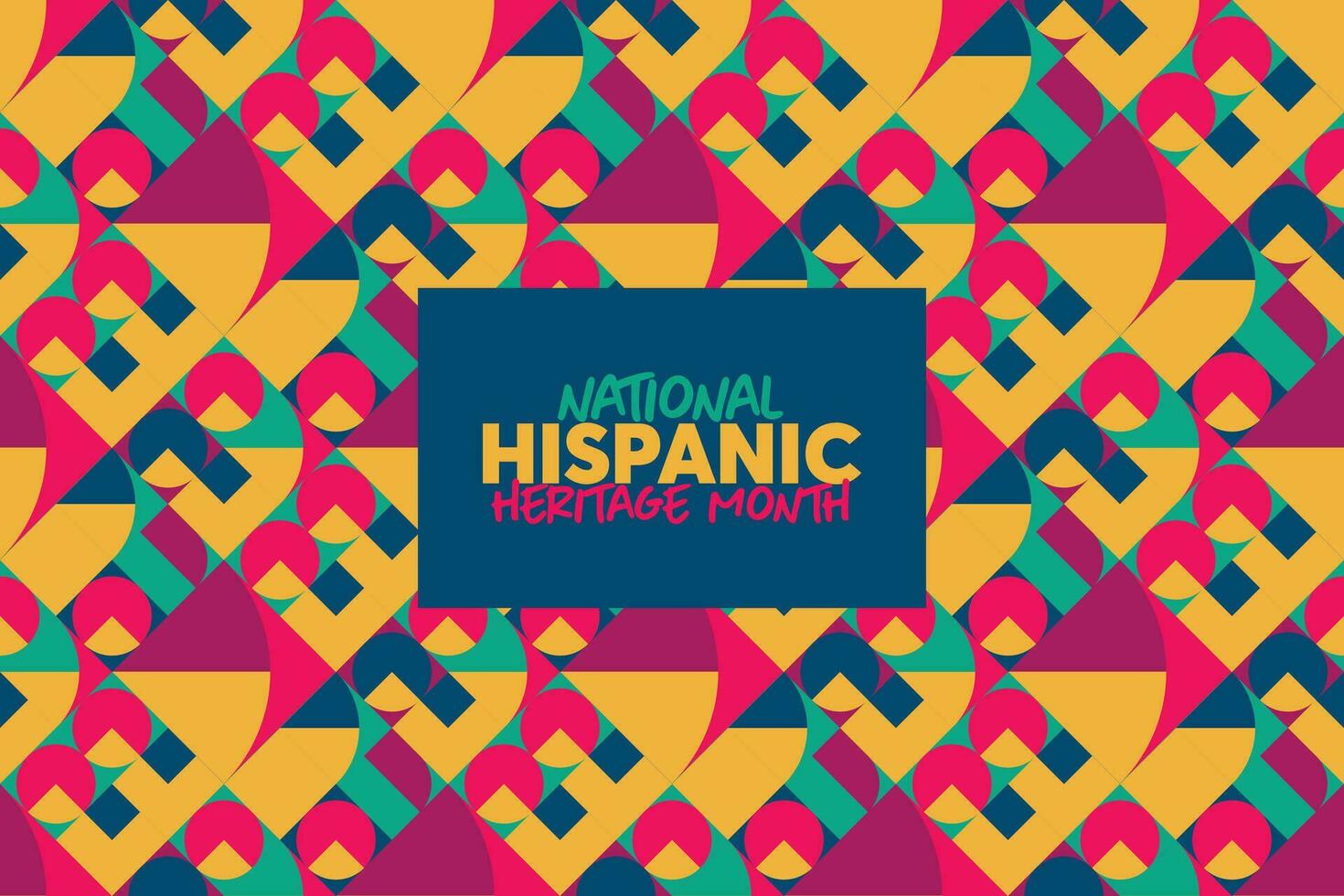 Hispanic heritage month. Vector web banner, poster, card for social media and networks. Greeting with national Hispanic heritage month text, Papel Picado pattern, perforated paper on black background