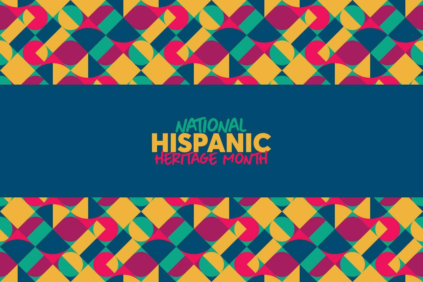 Hispanic heritage month. Vector web banner, poster, card for social media and networks. Greeting with national Hispanic heritage month text, Papel Picado pattern, perforated paper on black background