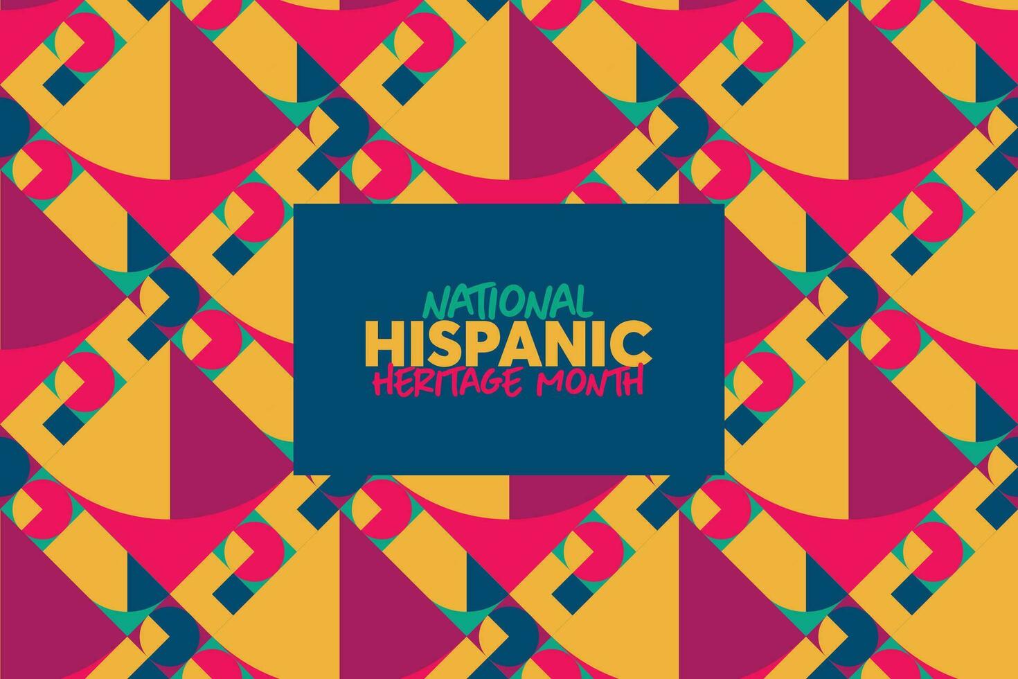 Hispanic heritage month. Vector web banner, poster, card for social media and networks. Greeting with national Hispanic heritage month text, Papel Picado pattern, perforated paper on black background