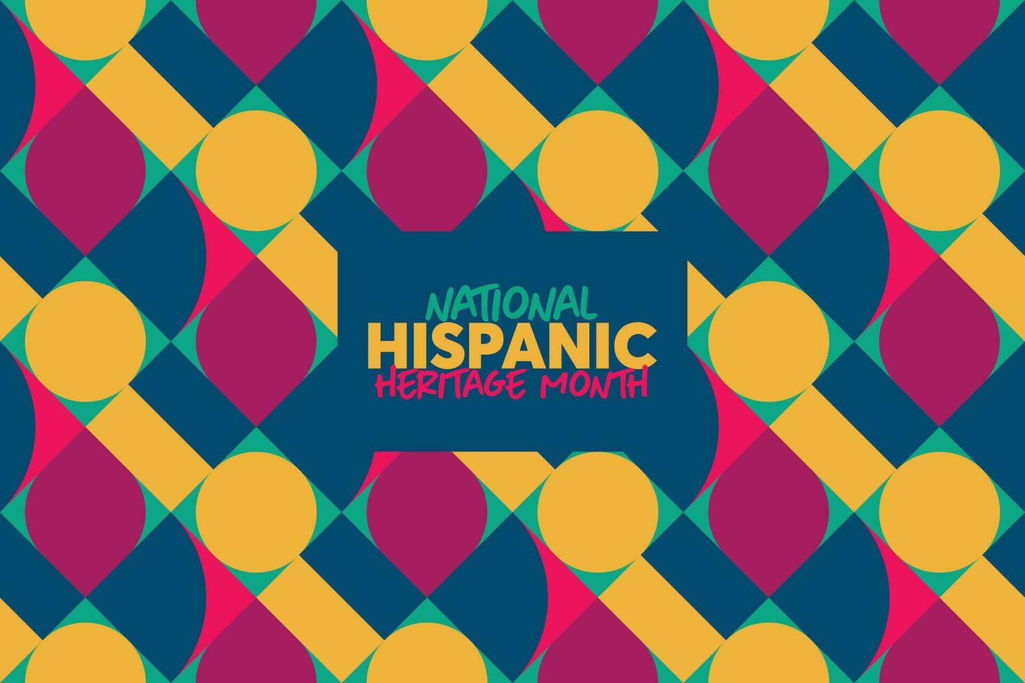 Hispanic heritage month. Vector web banner, poster, card for social media and networks. Greeting with national Hispanic heritage month text, Papel Picado pattern, perforated paper on black background