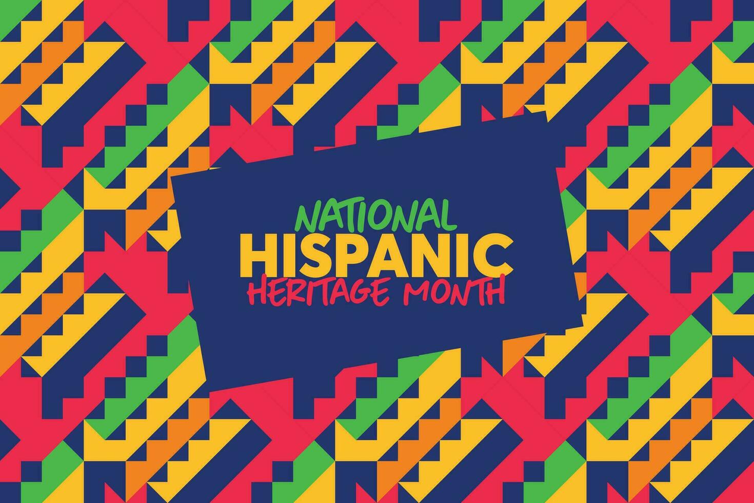 Hispanic heritage month. Vector web banner, poster, card for social media and networks. Greeting with national Hispanic heritage month text, Papel Picado pattern, perforated paper on black background