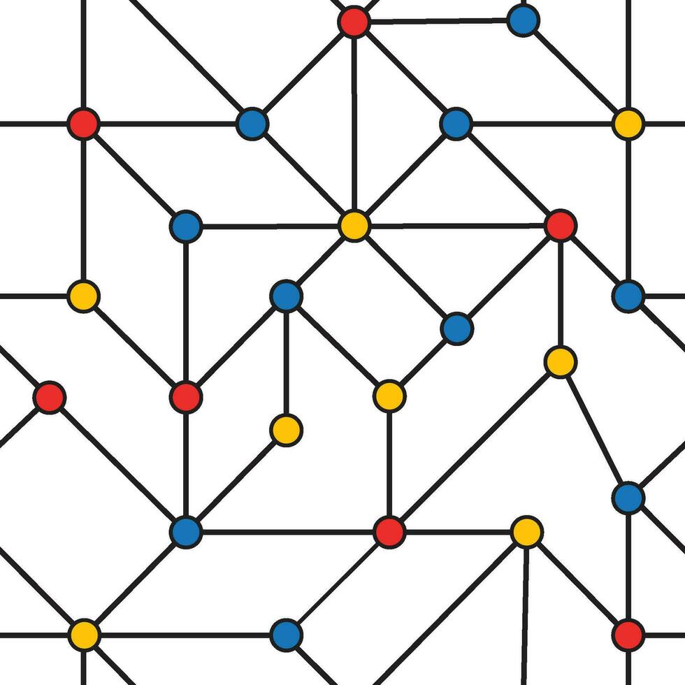 colorful dots network connections repeating pattern vector