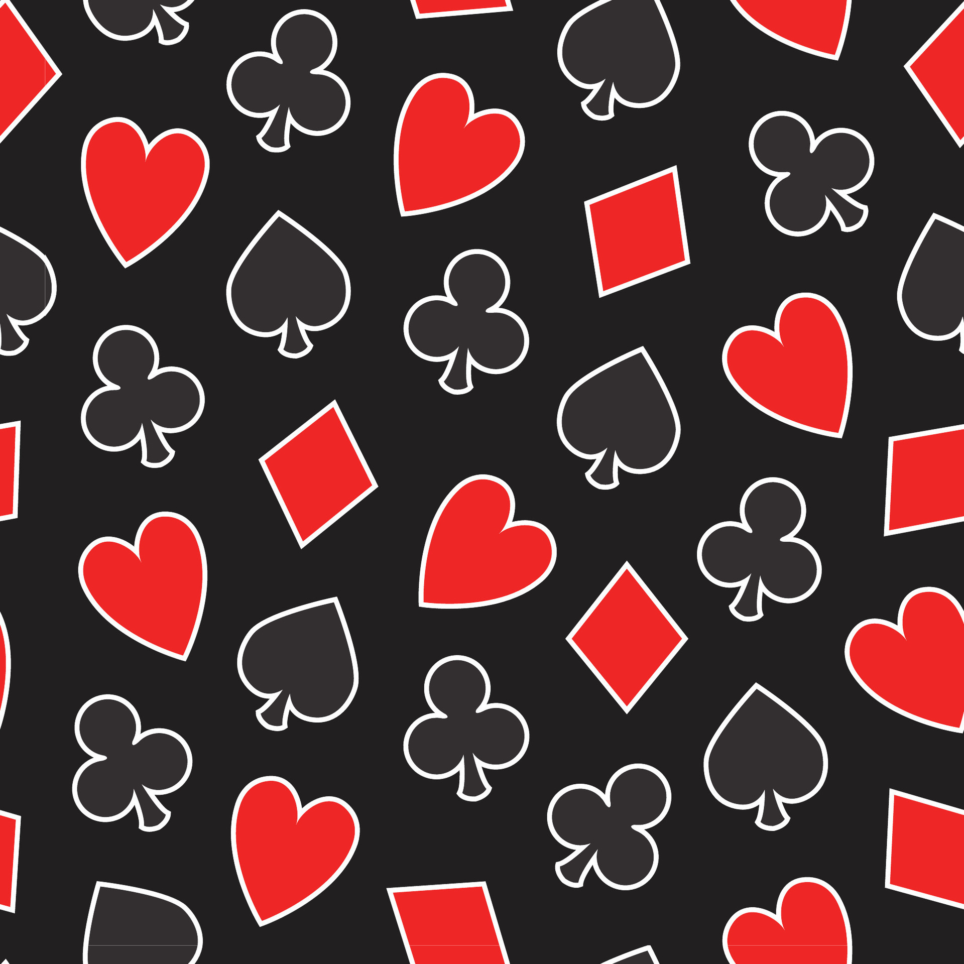 Poker seamless pattern, vector seamless casino background with card ...