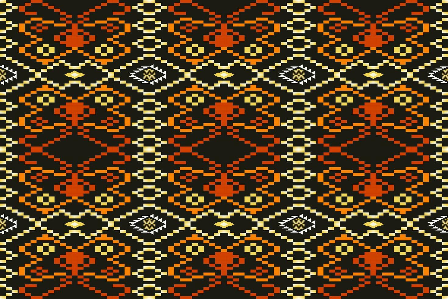 Abstract ethnic aztec geometric pattern design for background.Ethnic ikat geometric pattern for vibrant color.Colorful geometric embroidery for textiles,fabric,clothing,background,batik,knitwear vector