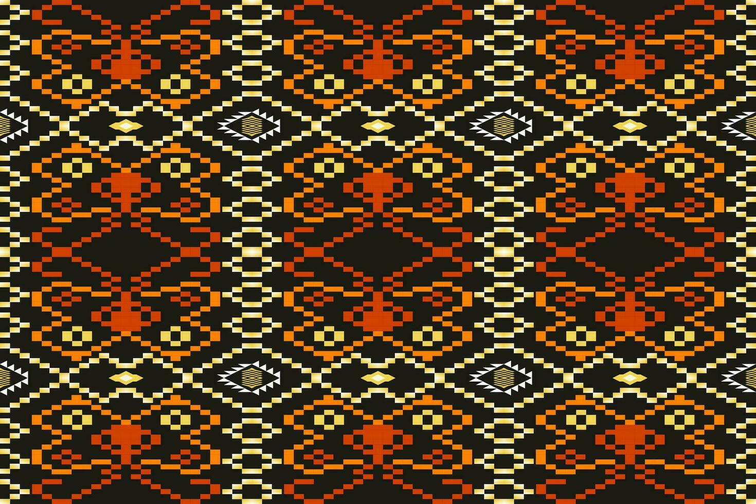 Abstract ethnic aztec geometric pattern design for background.Ethnic ikat geometric pattern for vibrant color.Colorful geometric embroidery for textiles,fabric,clothing,background,batik,knitwear vector