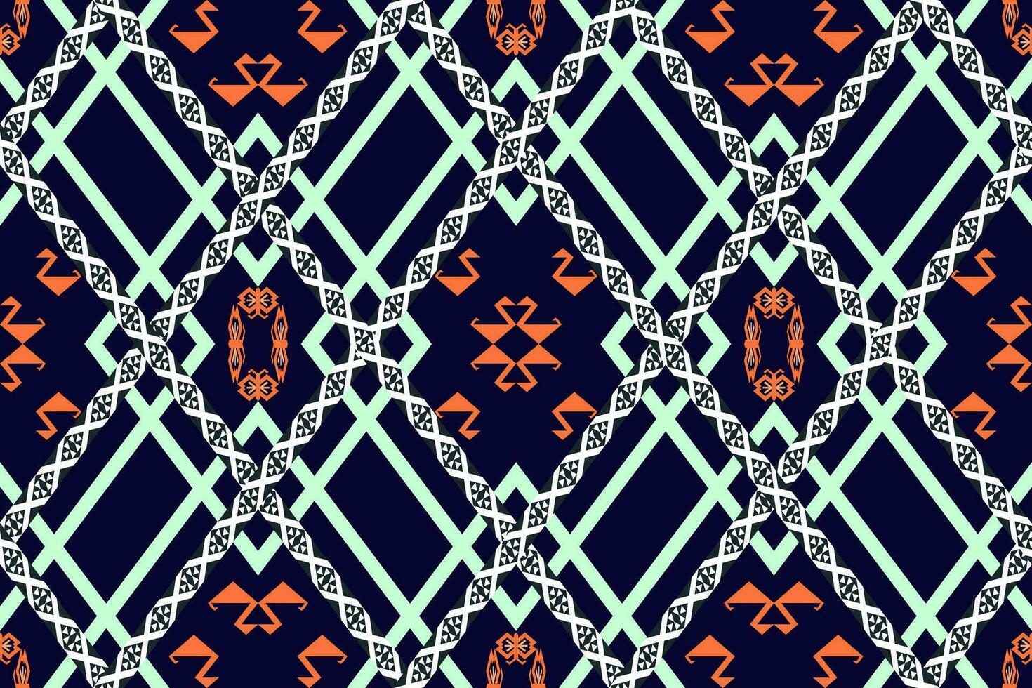 Ethnic abstract ikat. Seamless pattern in tribal, folk embroidery. Aztec geometric art ornament print.Design for carpet, wallpaper, clothing, wrapping, fabric, cover, textile.Style maxican,indain vector