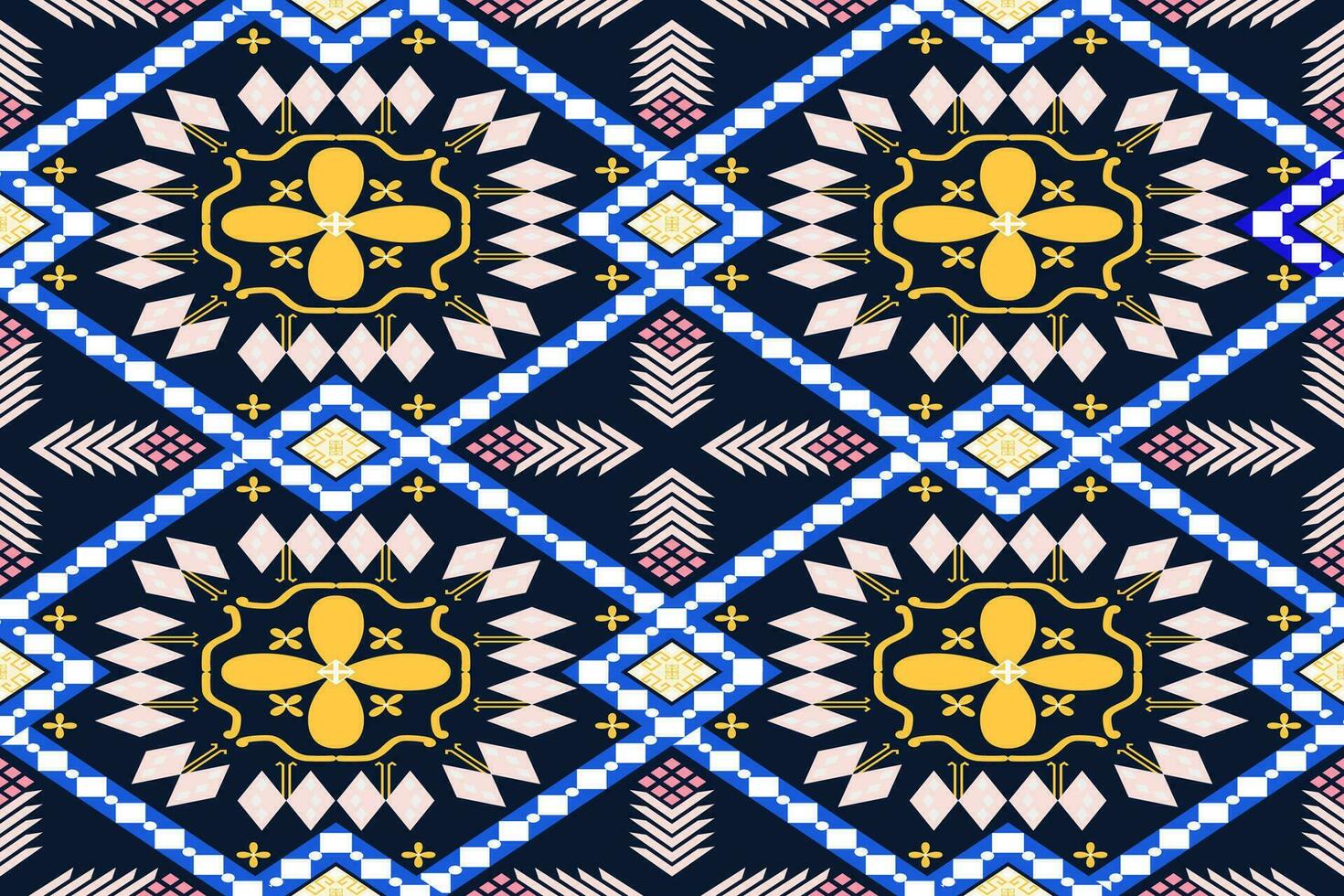 Abstract ethnic aztec geometric pattern design for background.Ethnic ikat geometric pattern for vibrant color.Colorful geometric embroidery for textiles,fabric,clothing,background,batik,knitwear vector