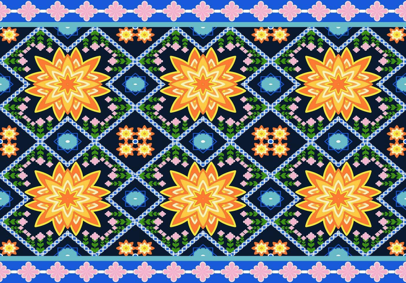 Ethnic aztec geometric pattern for vibrant color.Colorful geometric embroidery for textiles,fabric,clothing,background,batik,knitwear vector