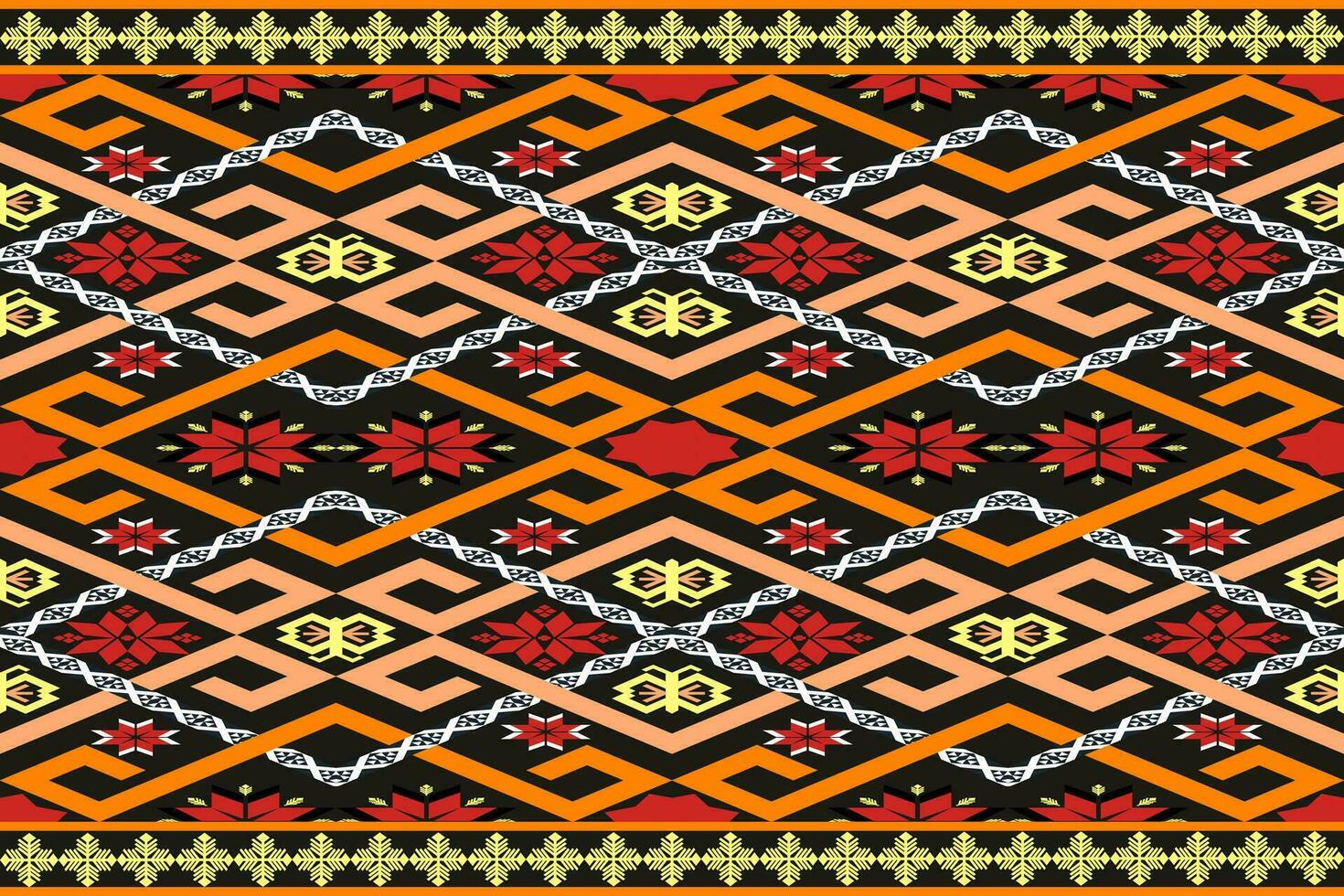 Geometric seamless pattern  for block print,batik,fabric,textile.Ethnic abstract ikat.Colorful abstract contemporary seamless pattern.Hand drawn unique print. vector