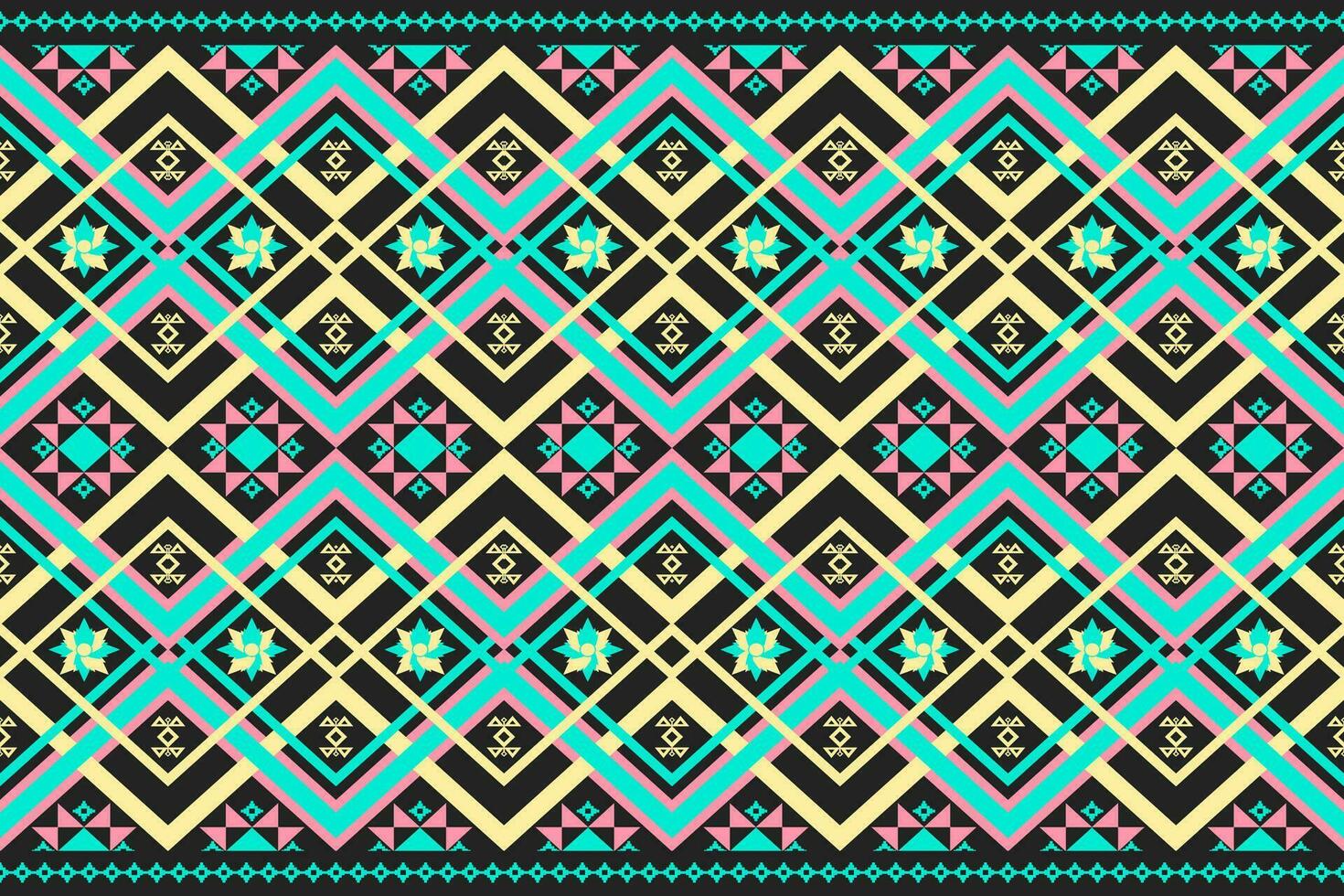 Ethnic abstract ikat.Beautiful colorful seamless ethnic pattern.Colorful geometric embroidery for Textiles,fabric,clothing,background,batik,knitwear,fashion vector