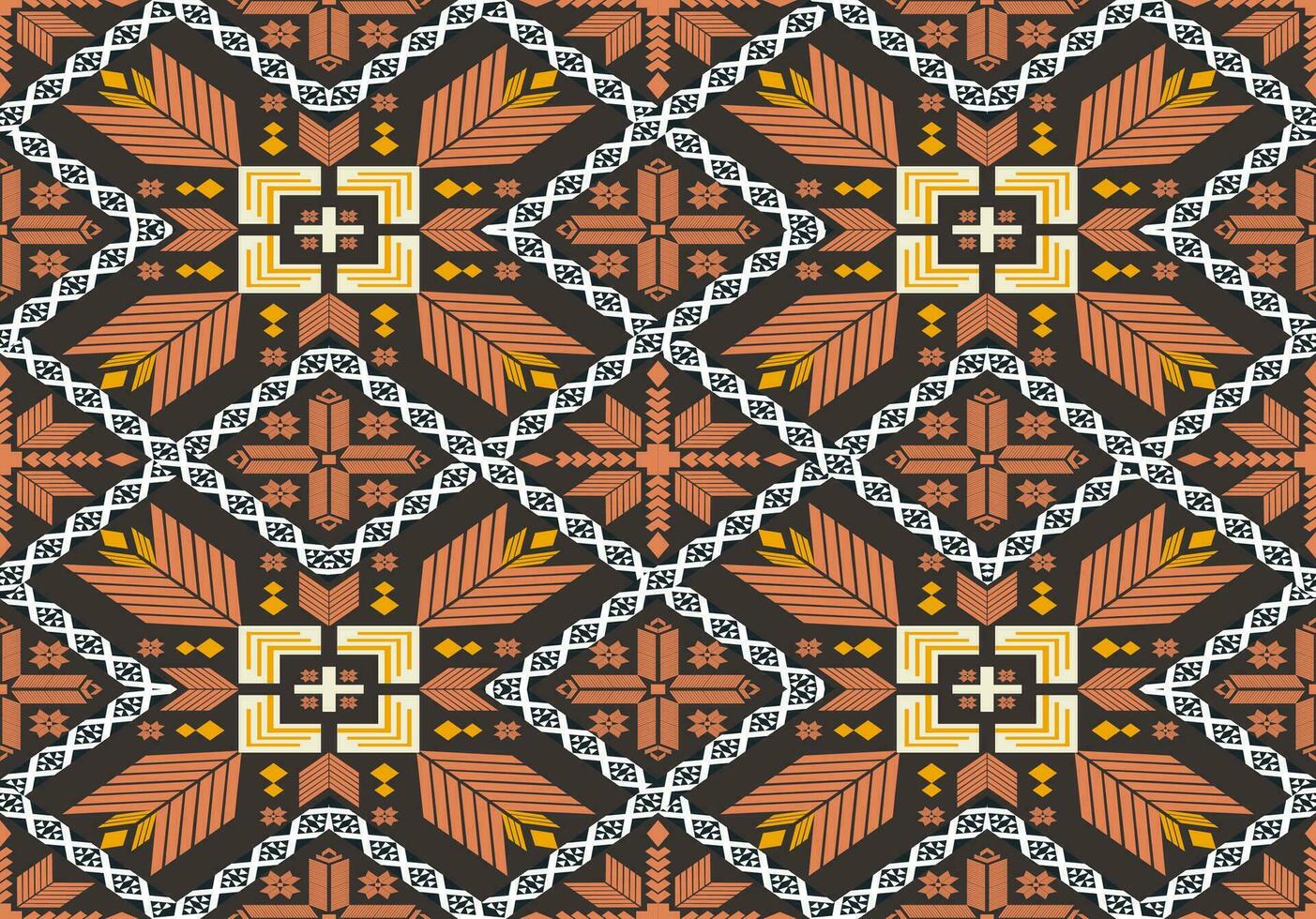 Ethnic abstract ikat.Seamless pattern in tribal.Native aztec boho vector design.colorful asian style floral pattern.Ikat geometric folklore ornament.Tribal ethnic vector texture