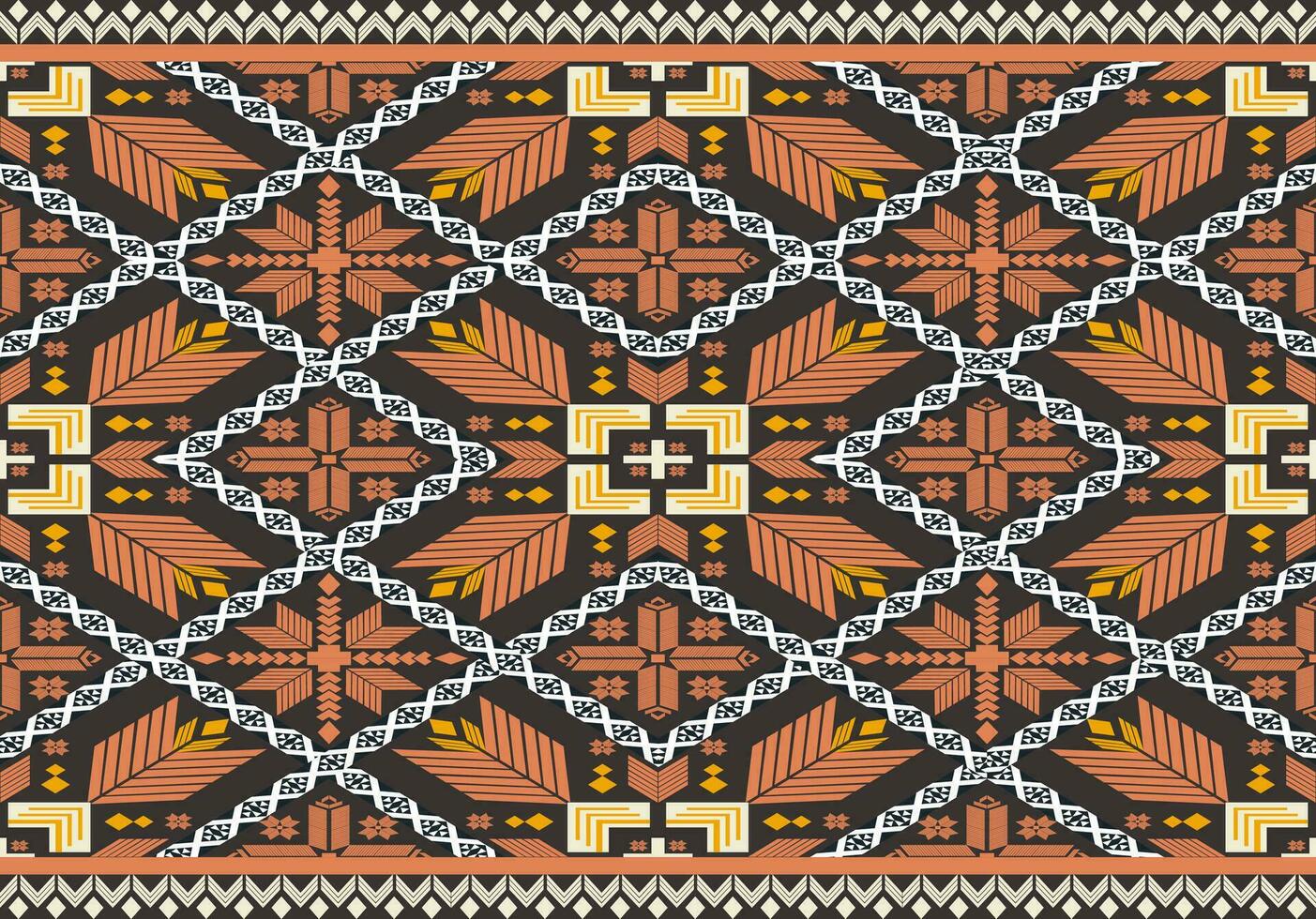 Damask style pattern for textile and decoration.Seamless pattern in tribal.Native aztec boho vector design.Background patch pattern with traditional style,design for decoraation and textiles
