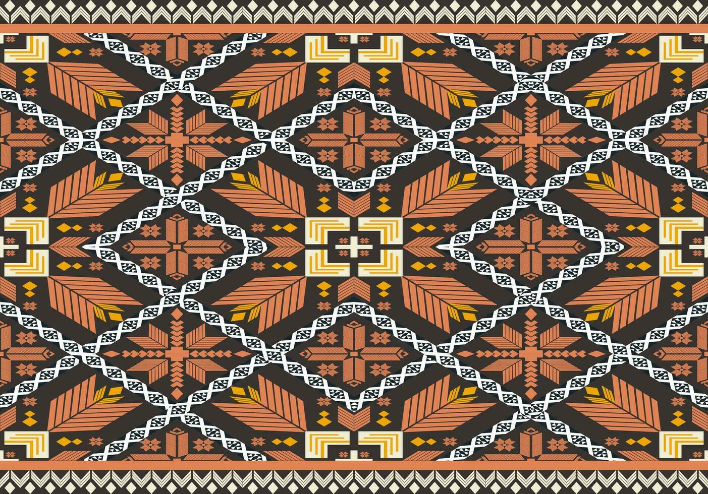 Damask style pattern for textile and decoration.Seamless pattern in tribal.Native aztec boho vector design.Background patch pattern with traditional style,design for decoraation and textiles