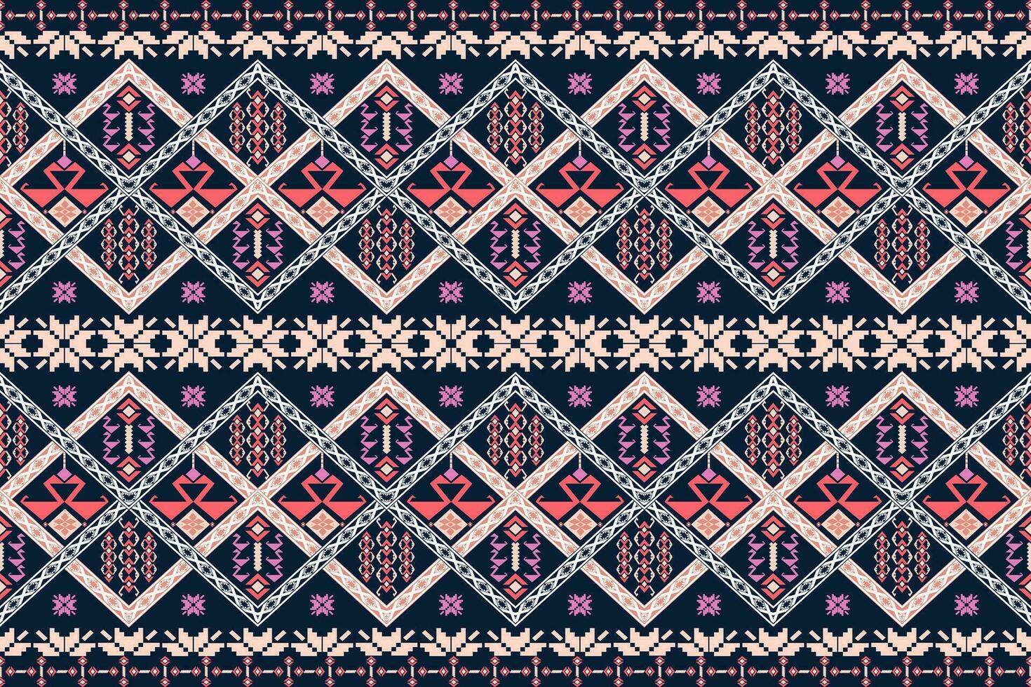 Ethnic abstract ikat. Seamless pattern in tribal, folk embroidery. Aztec geometric art ornament print.Design for carpet, wallpaper, clothing, wrapping, fabric, cover, textile.Style maxican,indain vector