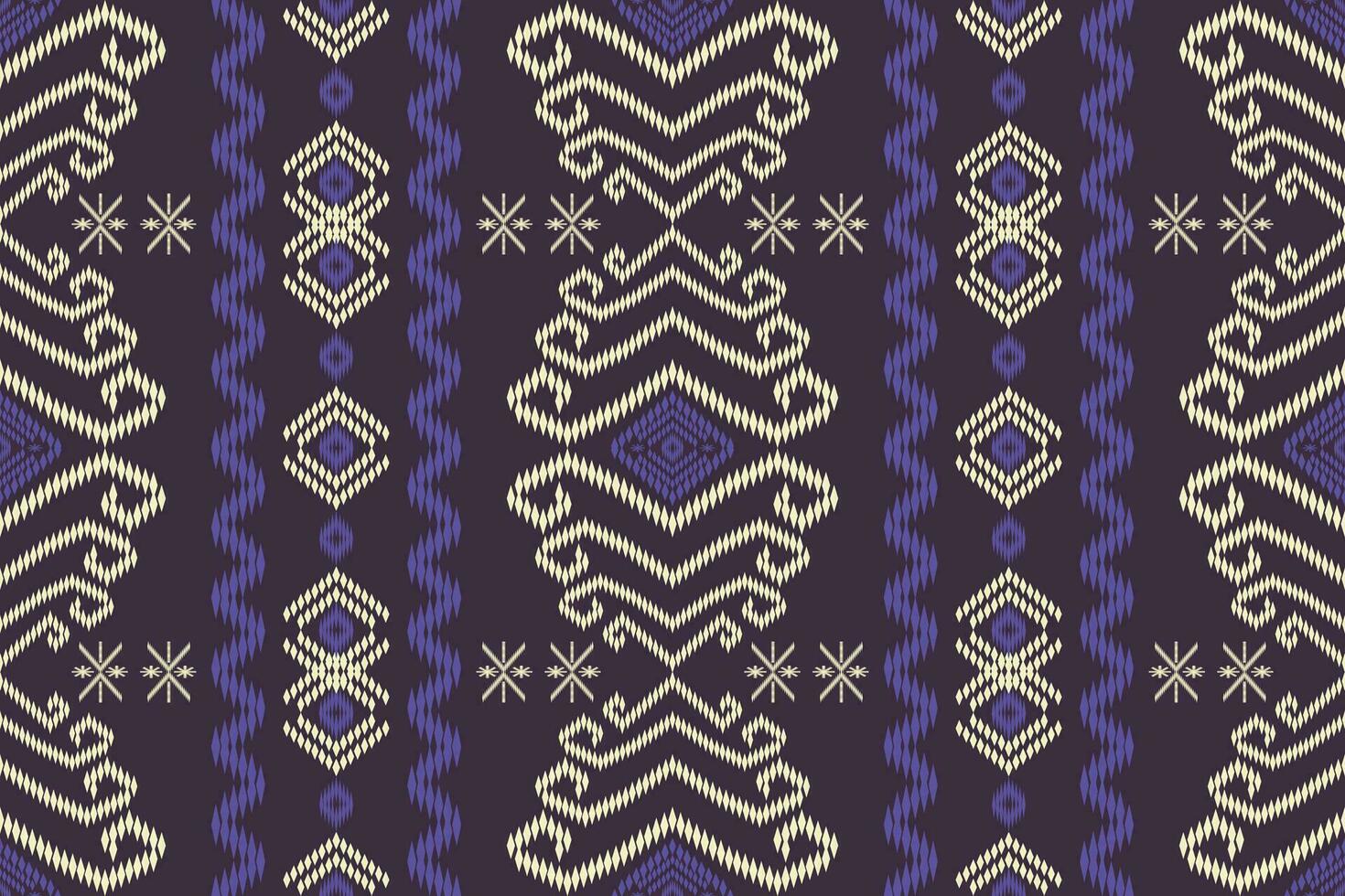 Ethnic abstract ikat seamless pattern in tribal.Fabric Indian and maxican style. Design for background, wallpaper, illustration, fabric, clothing, carpet, textile, batik, embroidery. vector
