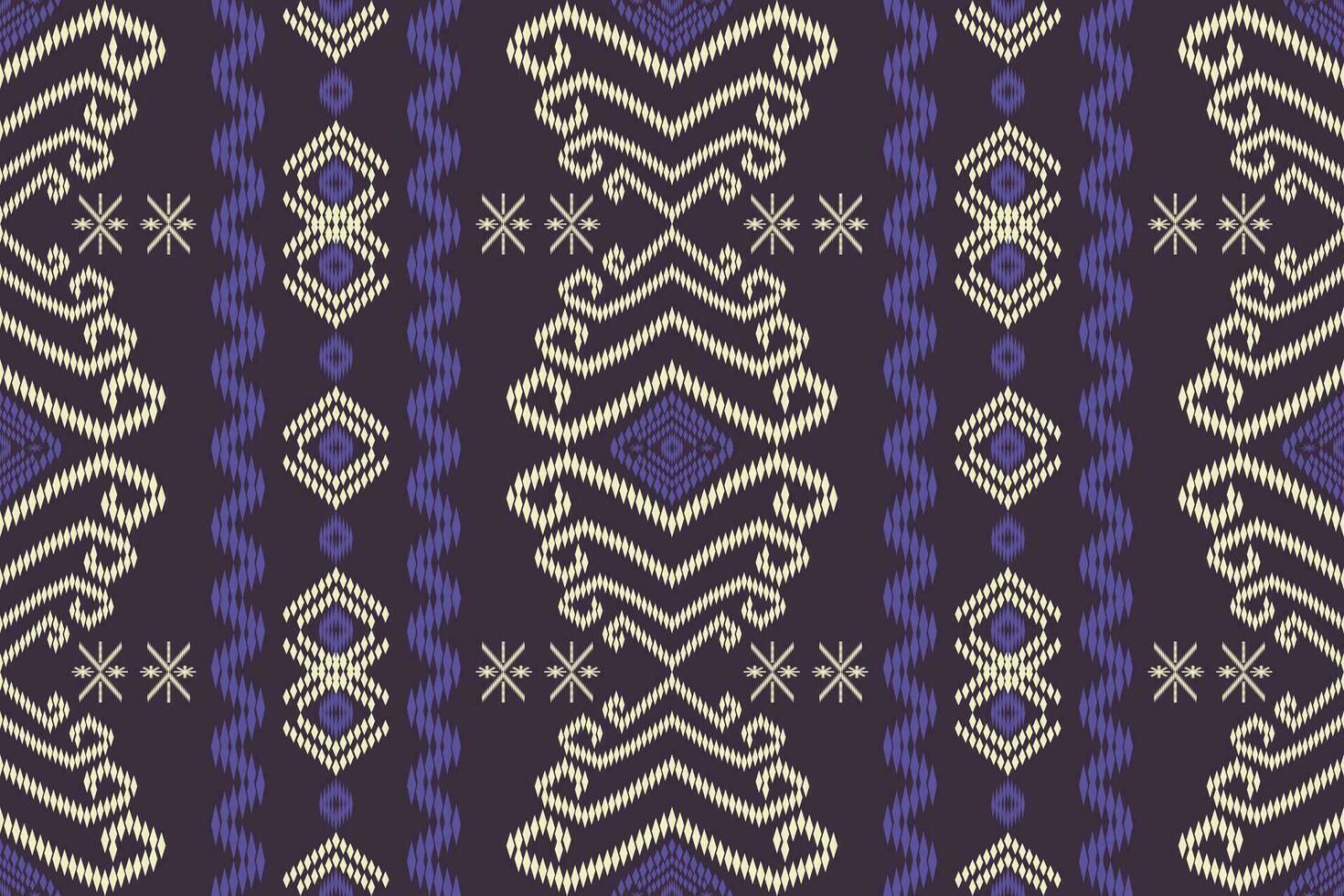 Ethnic abstract ikat seamless pattern in tribal.Fabric Indian and maxican style. Design for background, wallpaper, illustration, fabric, clothing, carpet, textile, batik, embroidery. vector