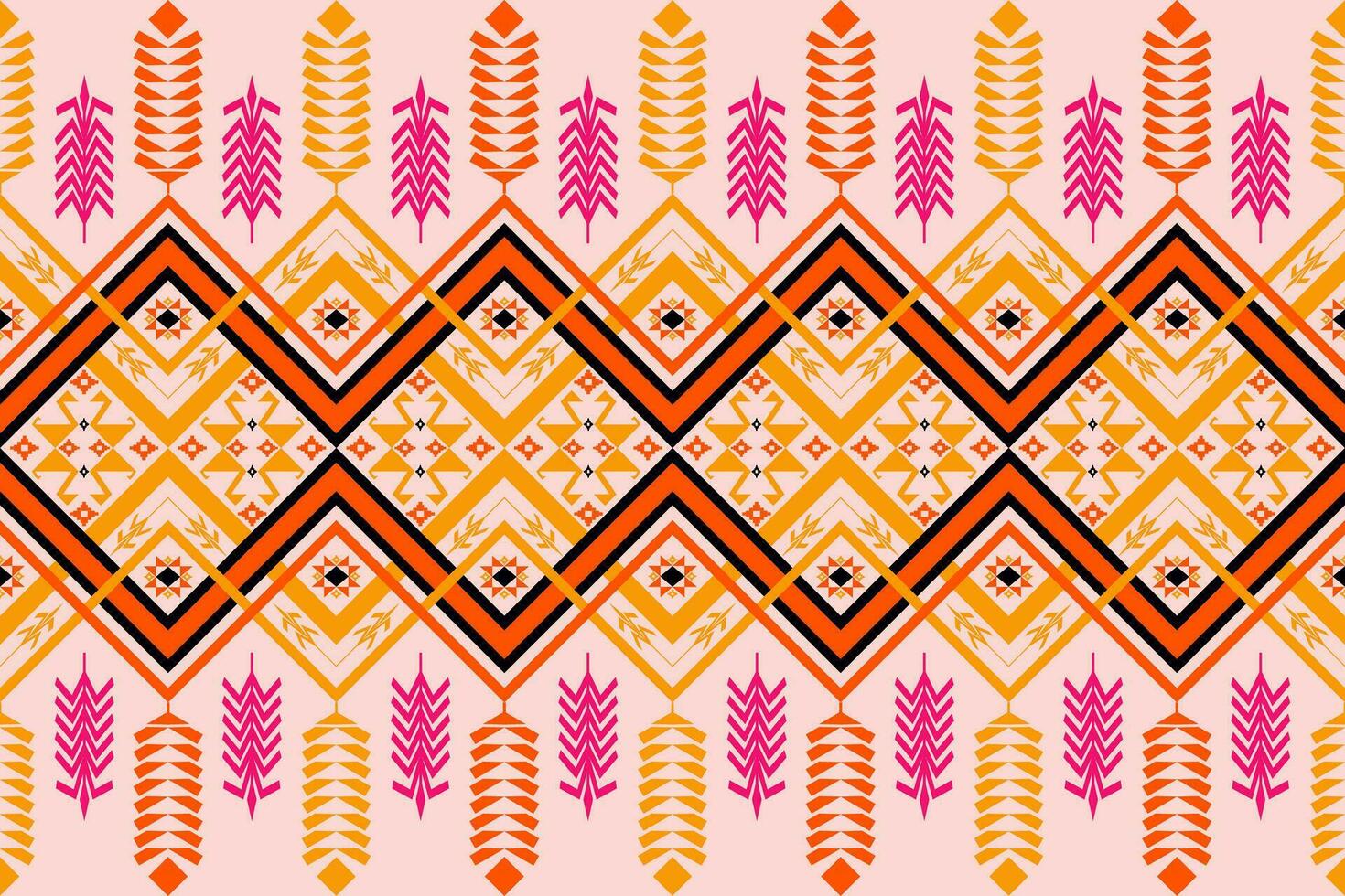 Ethnic abstract ikat.Seamless pattern in tribal.Aztec geometric pattern for vibrant color.Colorful geometric embroidery for textiles,fabric,clothing,background,batik,knitwear,fashion vector
