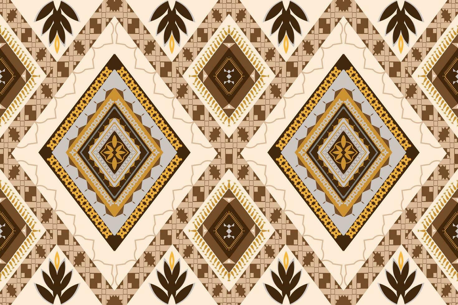Aztec geometric pattern for vibrant color.Damask style pattern for textile and decoration.Ethnic abstract ikat.Seamless pattern in tribal.Native aztec boho vector design.
