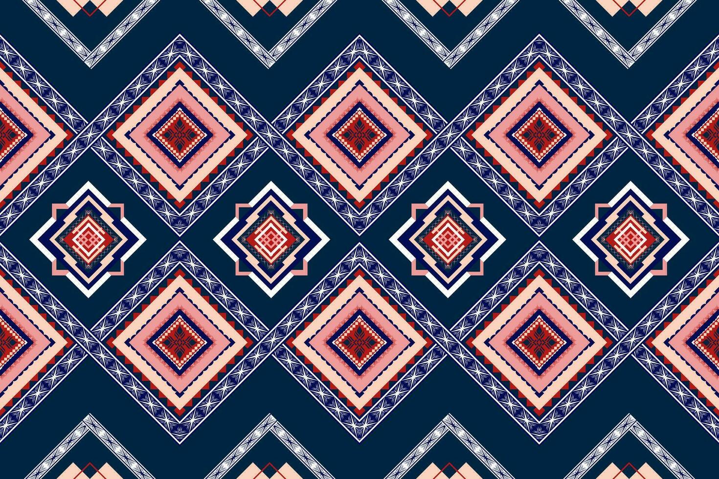 Abstract ethnic aztec geometric pattern design for background.Ethnic ikat geometric pattern for vibrant color.Colorful geometric embroidery for textiles,fabric,clothing,background,batik,knitwear vector