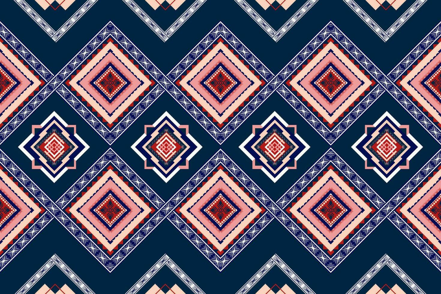 Abstract ethnic aztec geometric pattern design for background.Ethnic ikat geometric pattern for vibrant color.Colorful geometric embroidery for textiles,fabric,clothing,background,batik,knitwear vector