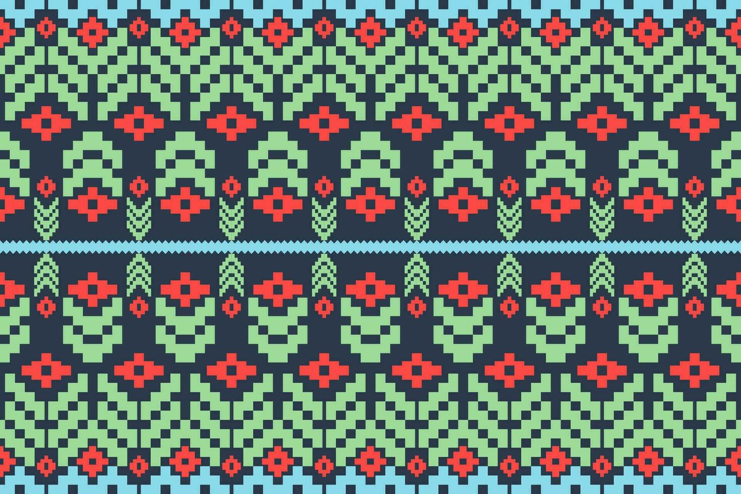 Geometric ethnic oriental pattern traditional Design for fabric,carpet,clothing,textile,batik.Ethnic abstract ikat seamless pattern in tribal.Embroidery style. vector