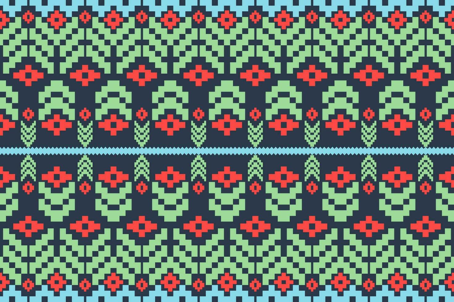 Geometric ethnic oriental pattern traditional Design for fabric,carpet,clothing,textile,batik.Ethnic abstract ikat seamless pattern in tribal.Embroidery style. vector