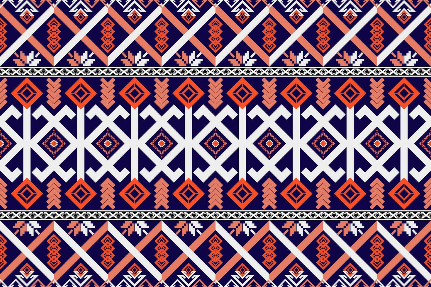 Geometric seamless pattern  for block print,batik,fabric,textile.Ethnic abstract ikat.Colorful abstract contemporary seamless pattern.Hand drawn unique print. vector