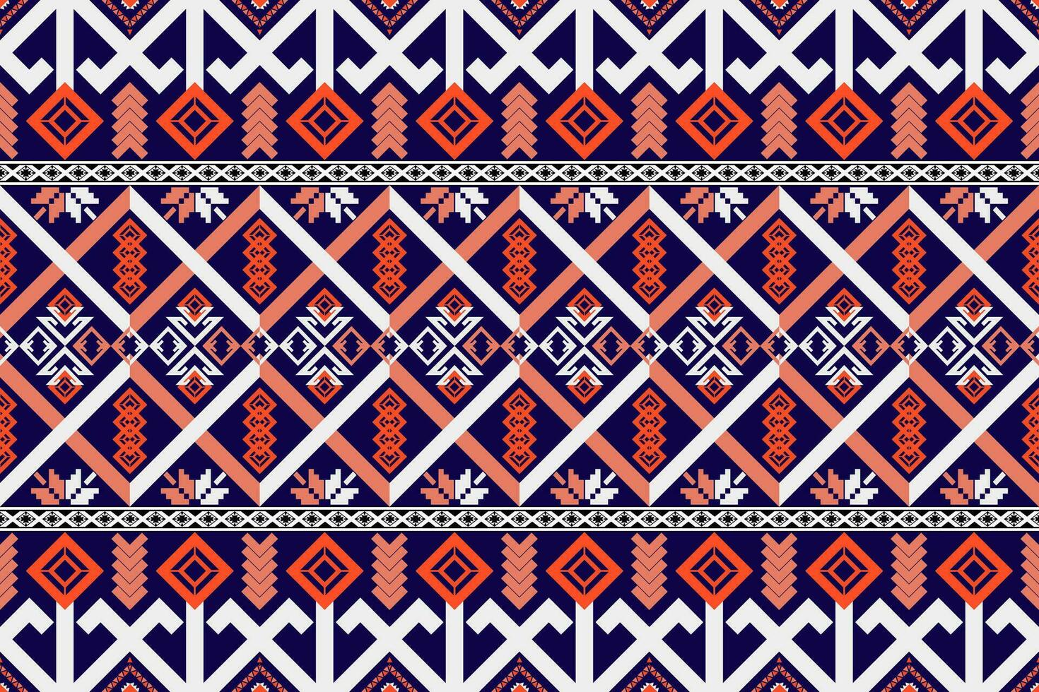 Ethnic abstract ikat.Seamless pattern in tribal.Aztec geometric pattern for vibrant color.Colorful geometric embroidery for textiles,fabric,clothing,background,batik,knitwear,fashion vector