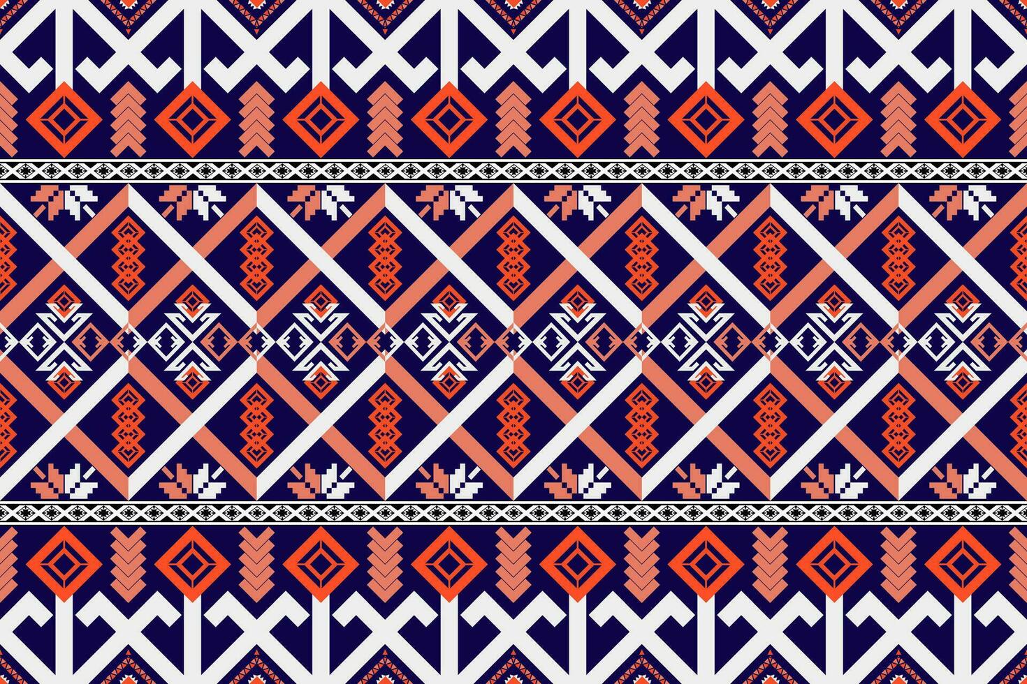 Ethnic abstract ikat.Seamless pattern in tribal.Aztec geometric pattern for vibrant color.Colorful geometric embroidery for textiles,fabric,clothing,background,batik,knitwear,fashion vector