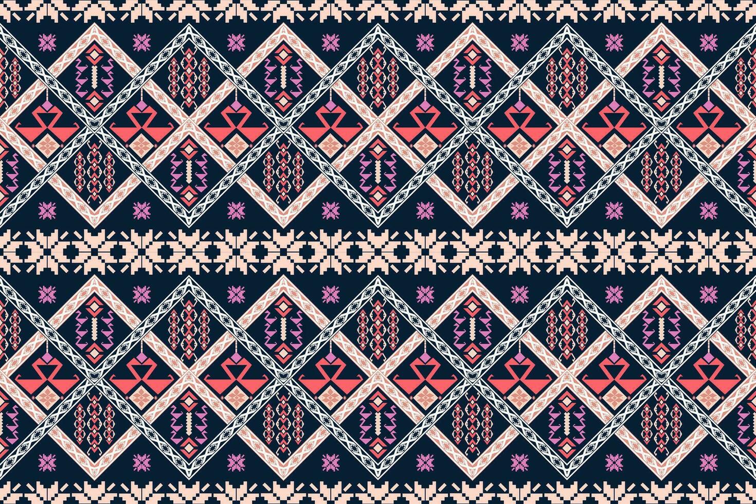 Geometric patchwork ethnic pattern vector for tribal boho design,Wallpaper,Wrapping,Fashion,Carpet,Clothing,Knitwear,Batik,Illustration.Ethnic abstract ikat.