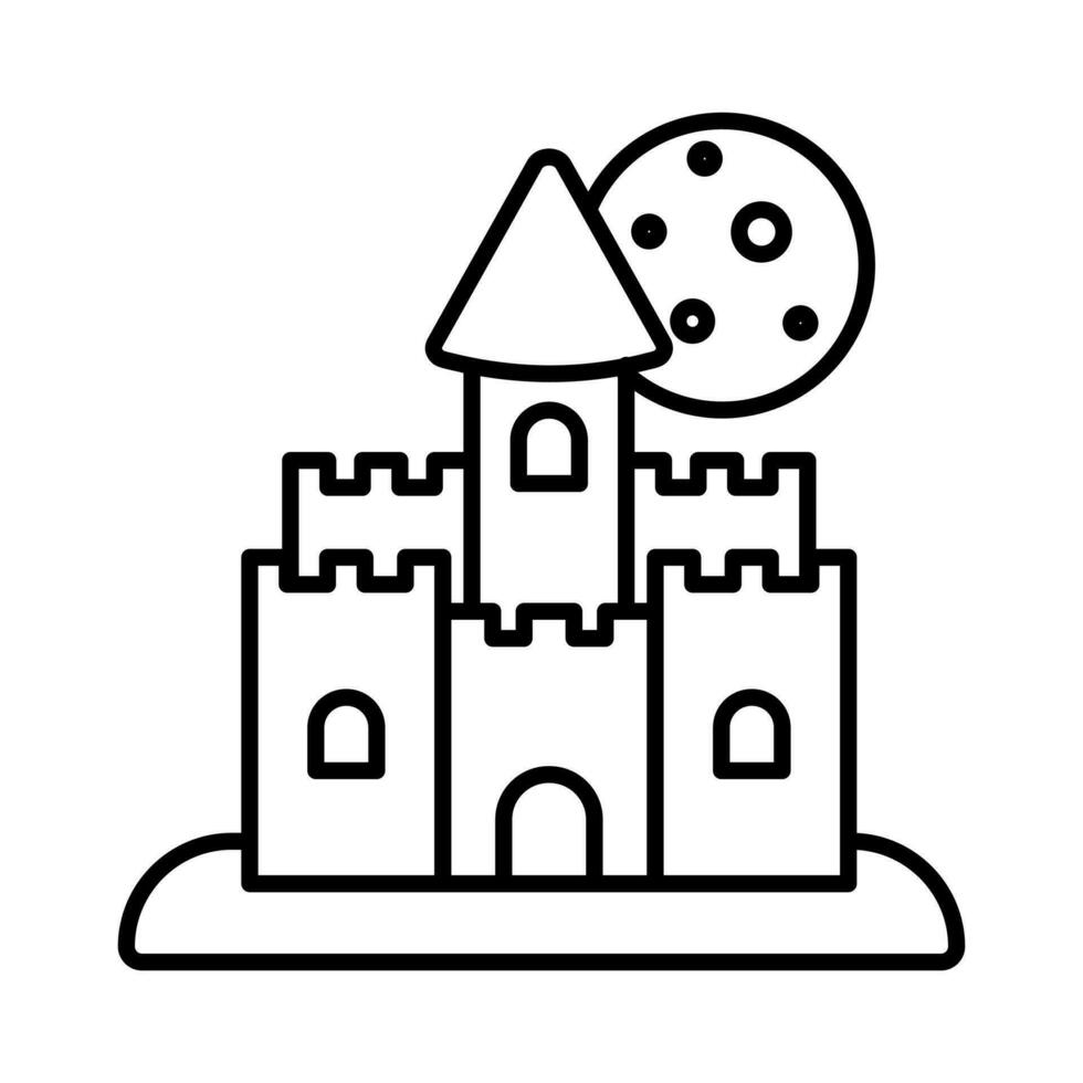 haunted castle, Dracula's castle icon, halloween, isolated on white background. vector