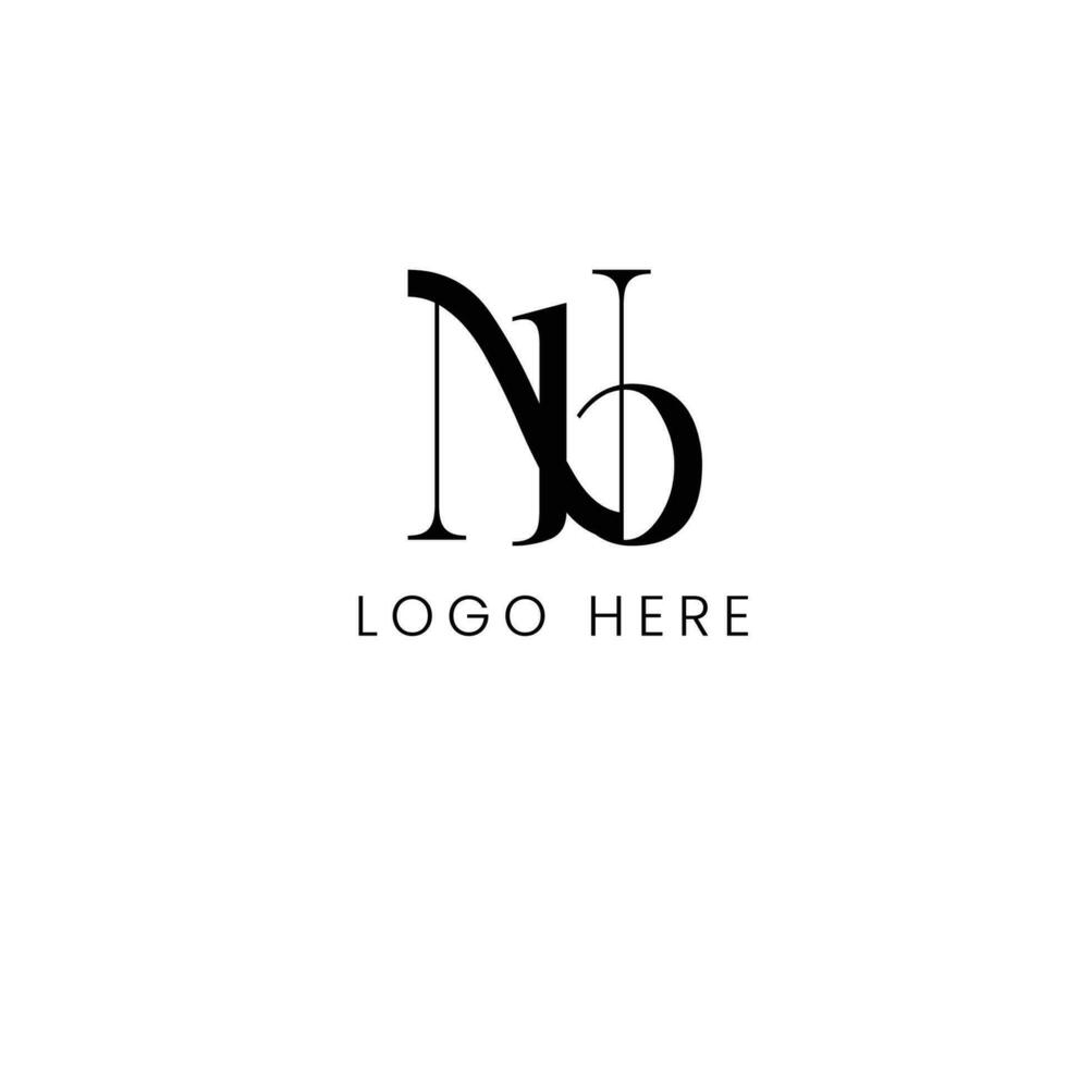 Nb initial letter logo vector