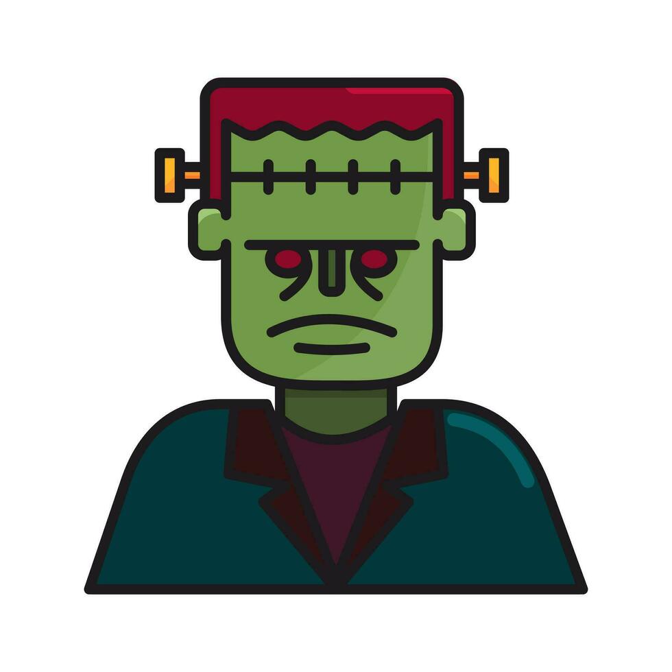 frankenstein icon,halloween,character,avatar, isolated on white. vector