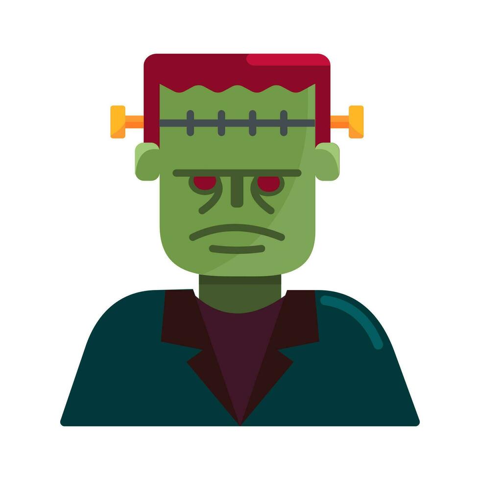 frankenstein icono, halloween, personaje, avatar, aislado en blanco. vector