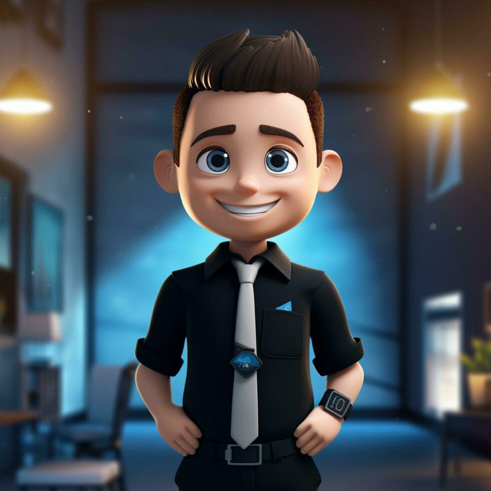 young man animation style illustration photo