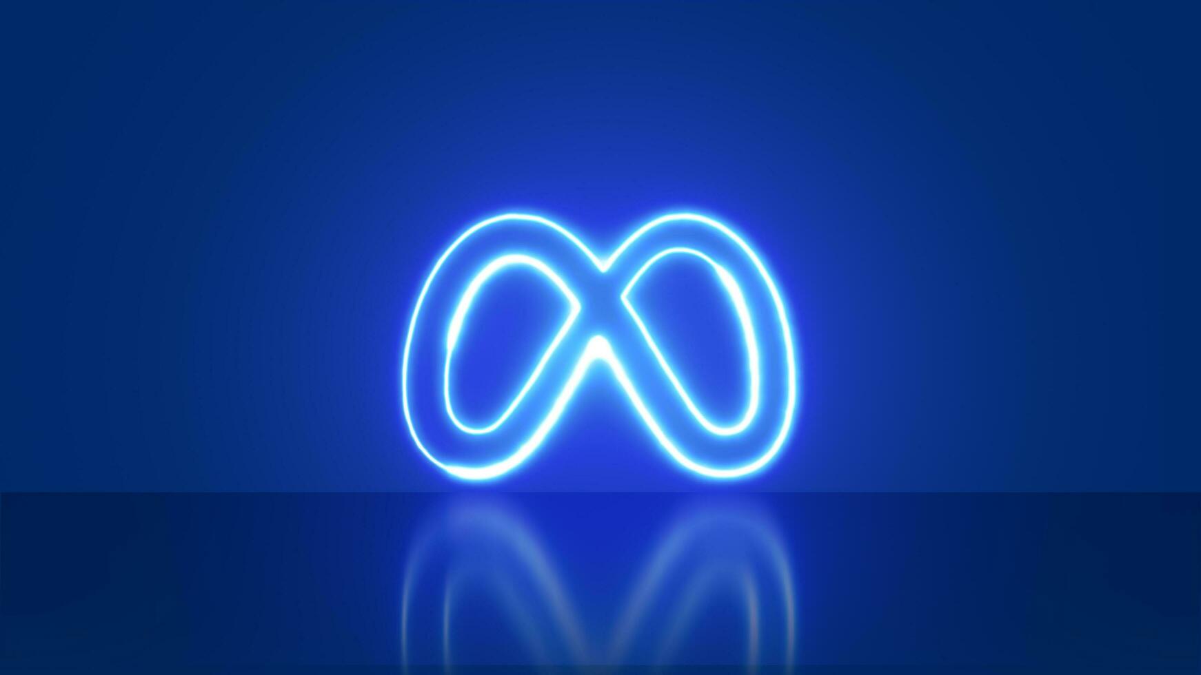 Madrid, Spain - August, 2023. social media logo neon on blue background. Rebrand of Facebook, Instagram Whatsapp Messenger, integration. photo