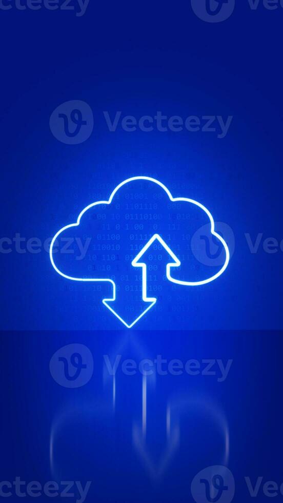 Armor cloud storage sign with two up and down arrows. Cloud computing, data center. Vertical Size. photo