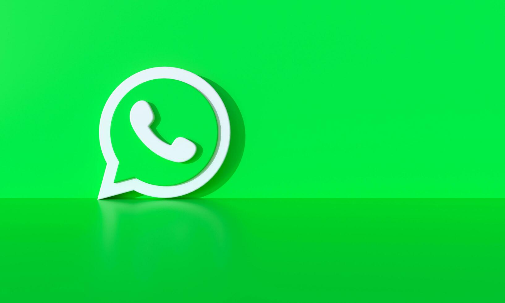 social media logo on the green wall background with hard shadow and space for text and graphics. photo